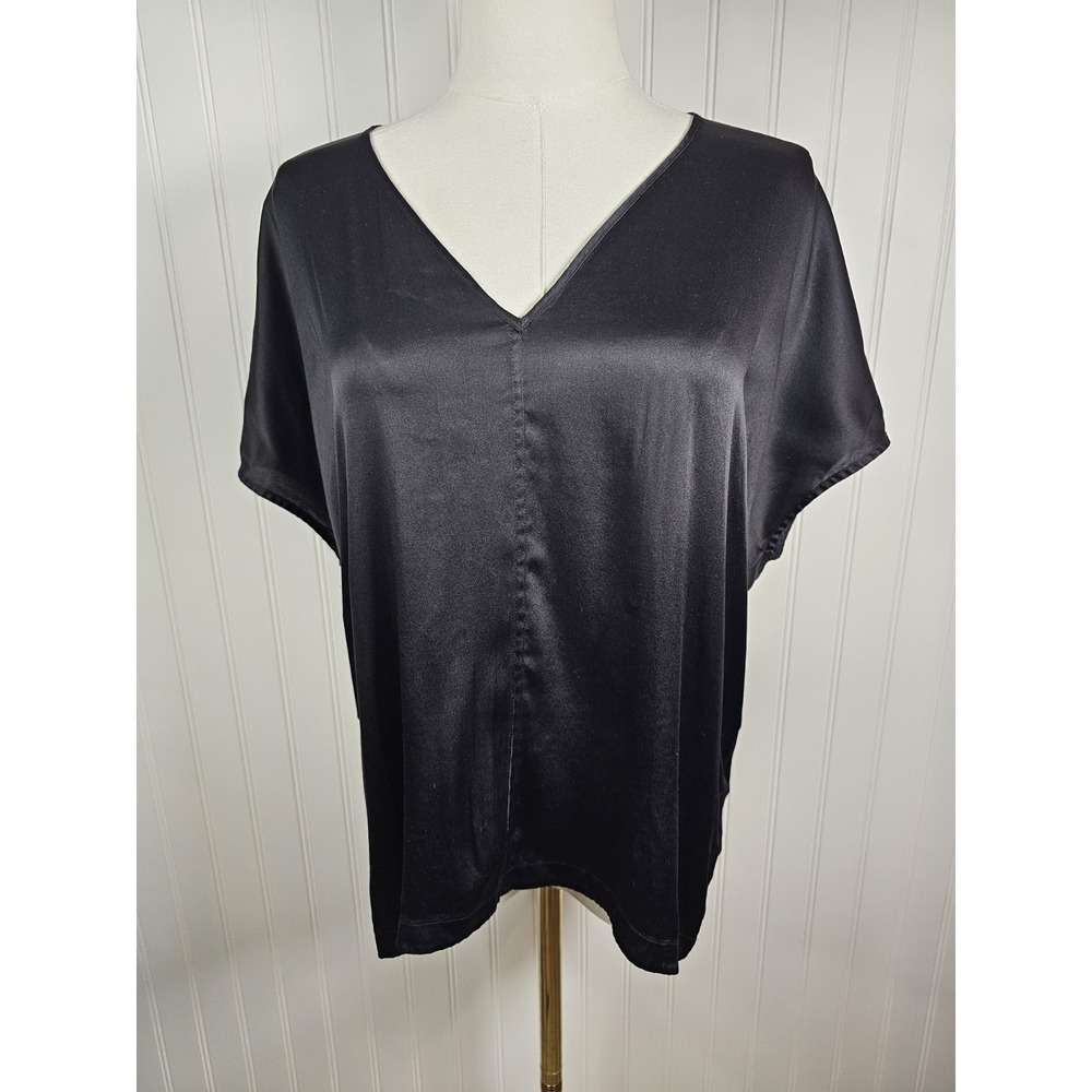 Eileen Fisher Silk Blend Black Blouse Women's Size XS